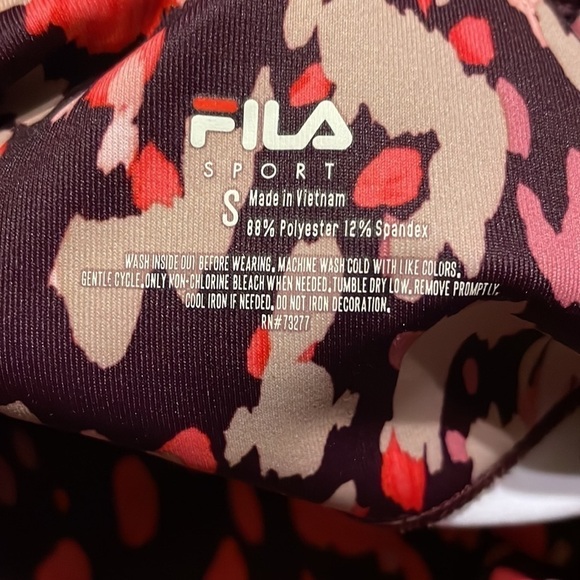 FILA High Rise Multicolor Black & Pink Leggings - Picture 4 of 9